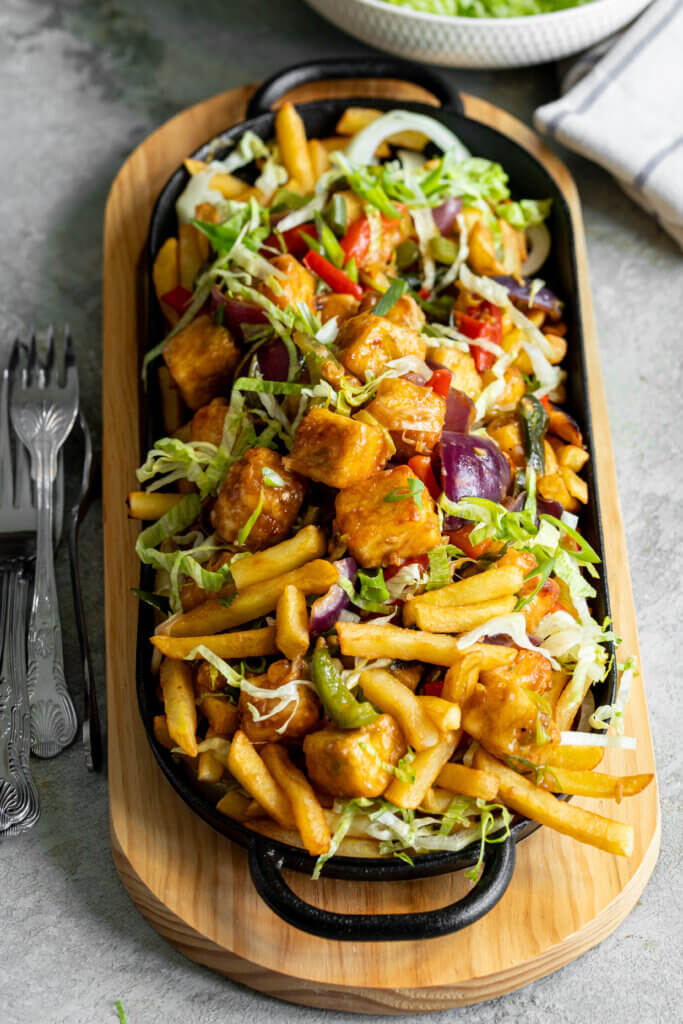 Chilli Paneer Loaded Fries recipe