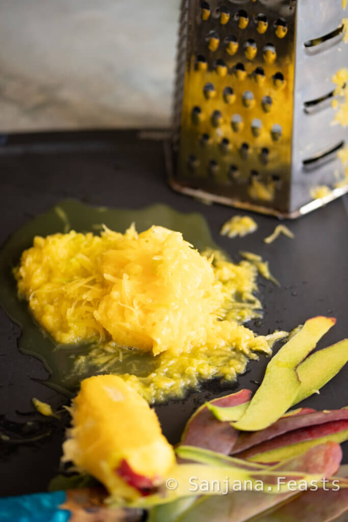 grate the mango for the filling