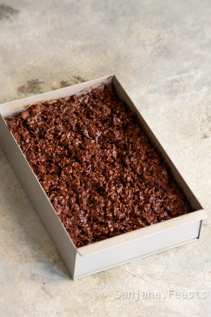 Chocolate Cornflakes topping for Diwali burfi