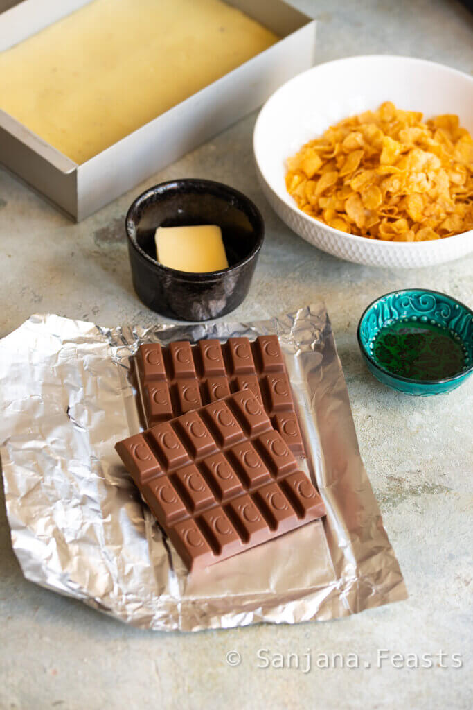 chocolate and cornflakes for burfi